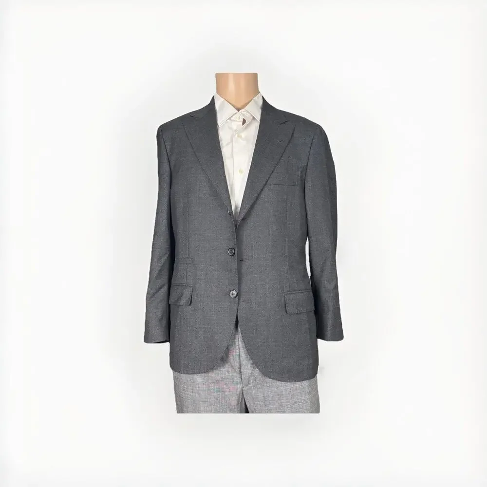 Brunello Cucinelli Charcoal Wool Peak Lapel Sportcoat Blazer Jacket 46IT/36 US